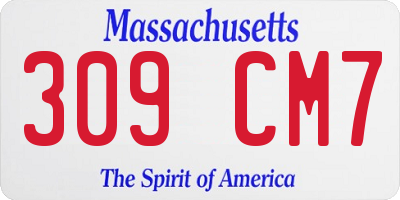 MA license plate 309CM7