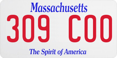 MA license plate 309CO0