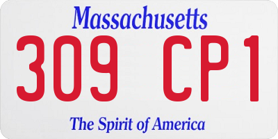 MA license plate 309CP1