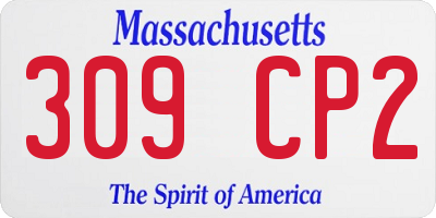 MA license plate 309CP2