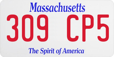 MA license plate 309CP5