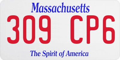 MA license plate 309CP6