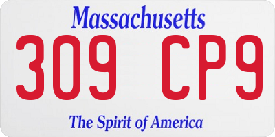 MA license plate 309CP9