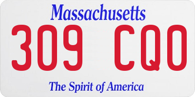 MA license plate 309CQ0