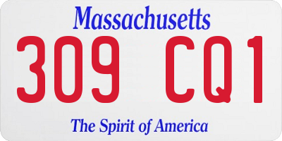 MA license plate 309CQ1