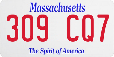 MA license plate 309CQ7