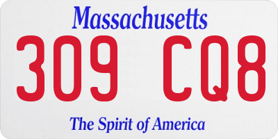 MA license plate 309CQ8