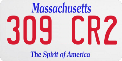MA license plate 309CR2