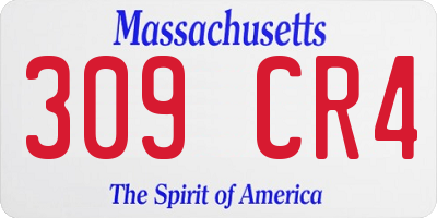 MA license plate 309CR4