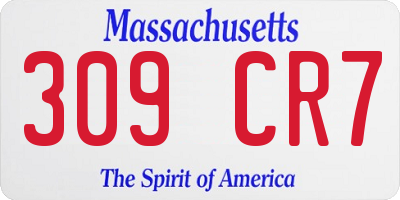 MA license plate 309CR7