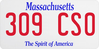 MA license plate 309CS0