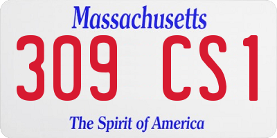 MA license plate 309CS1