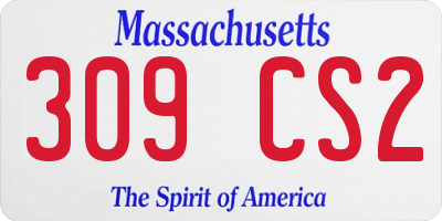 MA license plate 309CS2