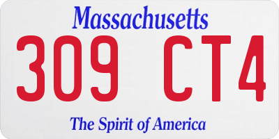 MA license plate 309CT4