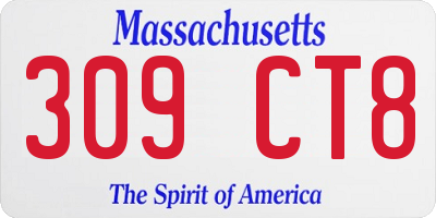 MA license plate 309CT8