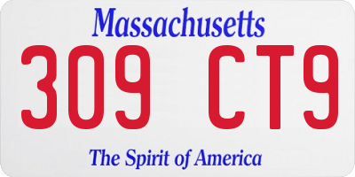 MA license plate 309CT9