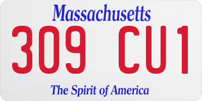 MA license plate 309CU1