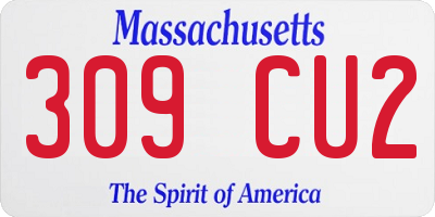 MA license plate 309CU2