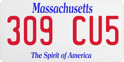 MA license plate 309CU5