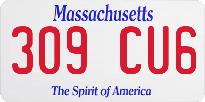 MA license plate 309CU6