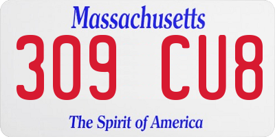 MA license plate 309CU8