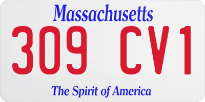 MA license plate 309CV1