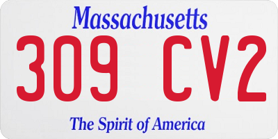 MA license plate 309CV2
