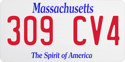 MA license plate 309CV4