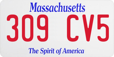 MA license plate 309CV5