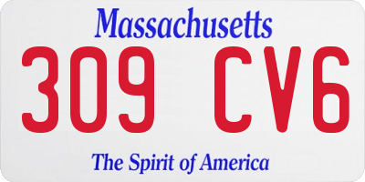 MA license plate 309CV6