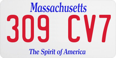 MA license plate 309CV7