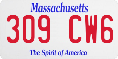 MA license plate 309CW6