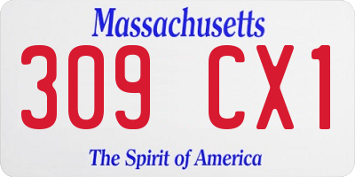 MA license plate 309CX1