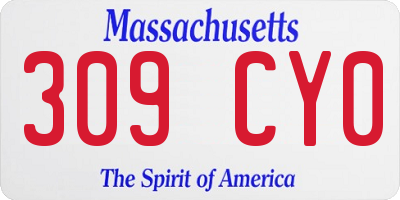 MA license plate 309CY0