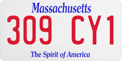 MA license plate 309CY1