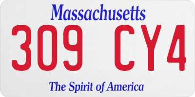 MA license plate 309CY4