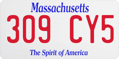 MA license plate 309CY5