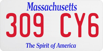 MA license plate 309CY6