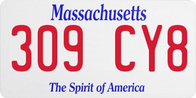 MA license plate 309CY8