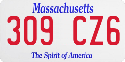 MA license plate 309CZ6