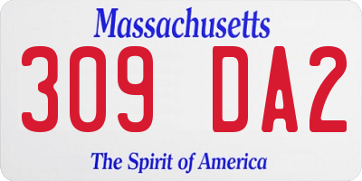 MA license plate 309DA2