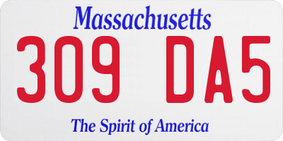 MA license plate 309DA5