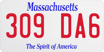 MA license plate 309DA6