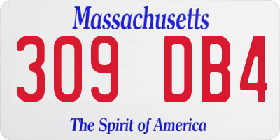 MA license plate 309DB4