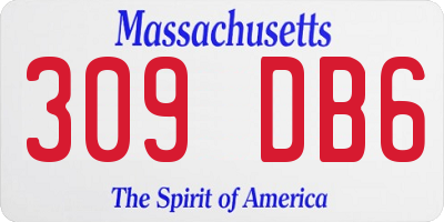 MA license plate 309DB6