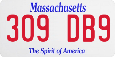 MA license plate 309DB9