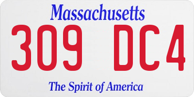 MA license plate 309DC4