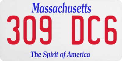 MA license plate 309DC6