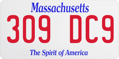 MA license plate 309DC9