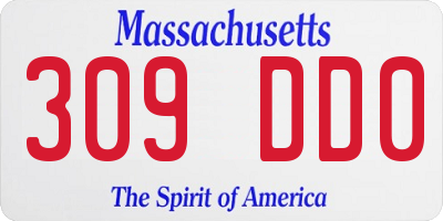 MA license plate 309DD0